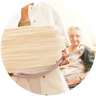 senior citizen with home nurse